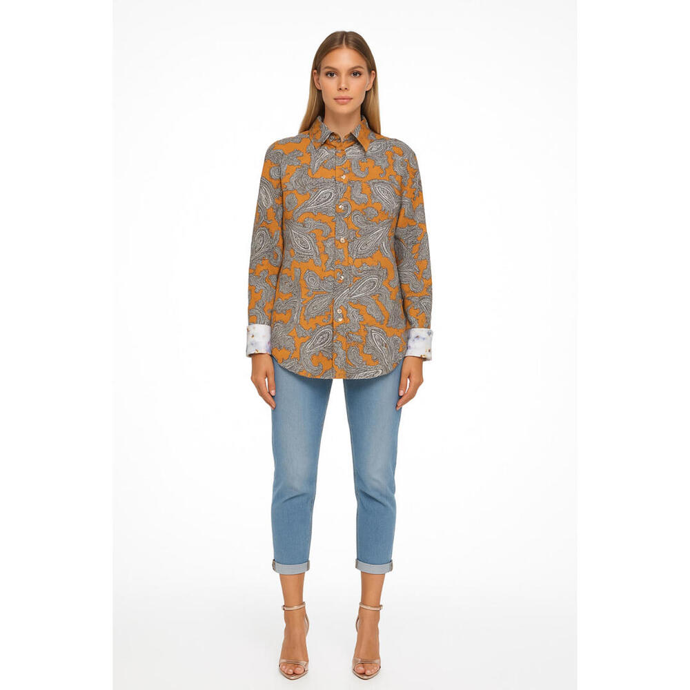 Robert Graham Multicolor Silk Blend Paisley Women’s Shirt Blouse – Size Large